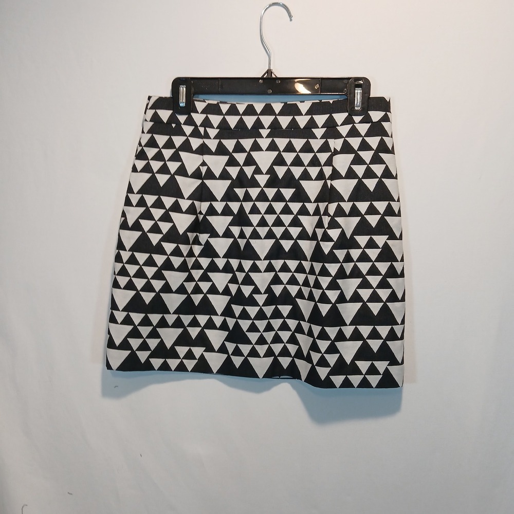 J. Crew sz2 geometric mini skirt pockets boho mod chic classic academia 2010
